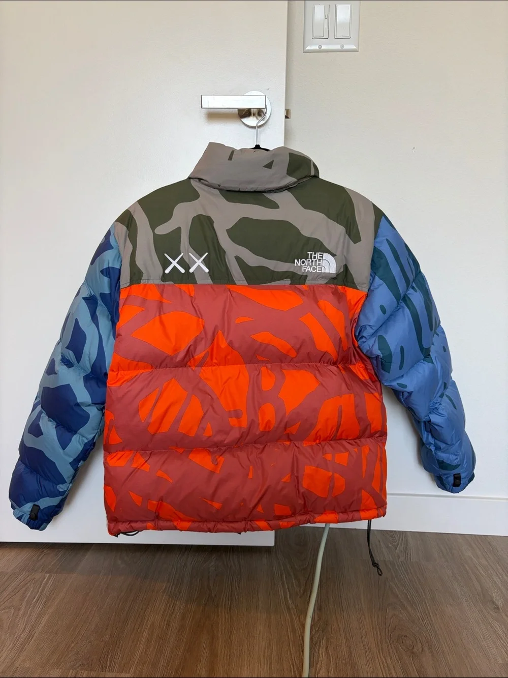 KAWS x The North Face Retro 1996 Puffer Jacket - Moonlight Ivory Nuptse Print